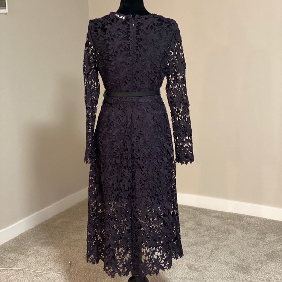 LONG SLEEVE LACE MIDI DRESS - Picture 7 of 8